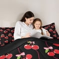 thumbnail image 5 of Feelyou Black Red Cherry Full Size Comforter Sets, Princess Cartoon Bedding Sets, 3pcs, 5 of 8