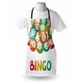 thumbnail image 4 of Bingo Apron, Lottery Game Illustration Colorful Balls with Various Number and Bingo Lettering, Unisex Kitchen Bib with Adjustable Neck for Cooking Gardening, Adult Size, Multicolor, by Ambesonne, 4 of 4