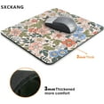 thumbnail image 2 of Moth Floral Mouse Pad - Green Leaf Flowers Boho Design, Small Cute Washable Cloth, Non-Slip Rubber Base, Ideal for Office, Pink Blue, Stylish and Functional, 2 of 6