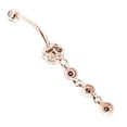 thumbnail image 2 of Flower Body Jewelry Ladies Unique White Pink 0.75 Ctw Diamond 14k Belly Button Ring (Rose Gold), 2 of 3