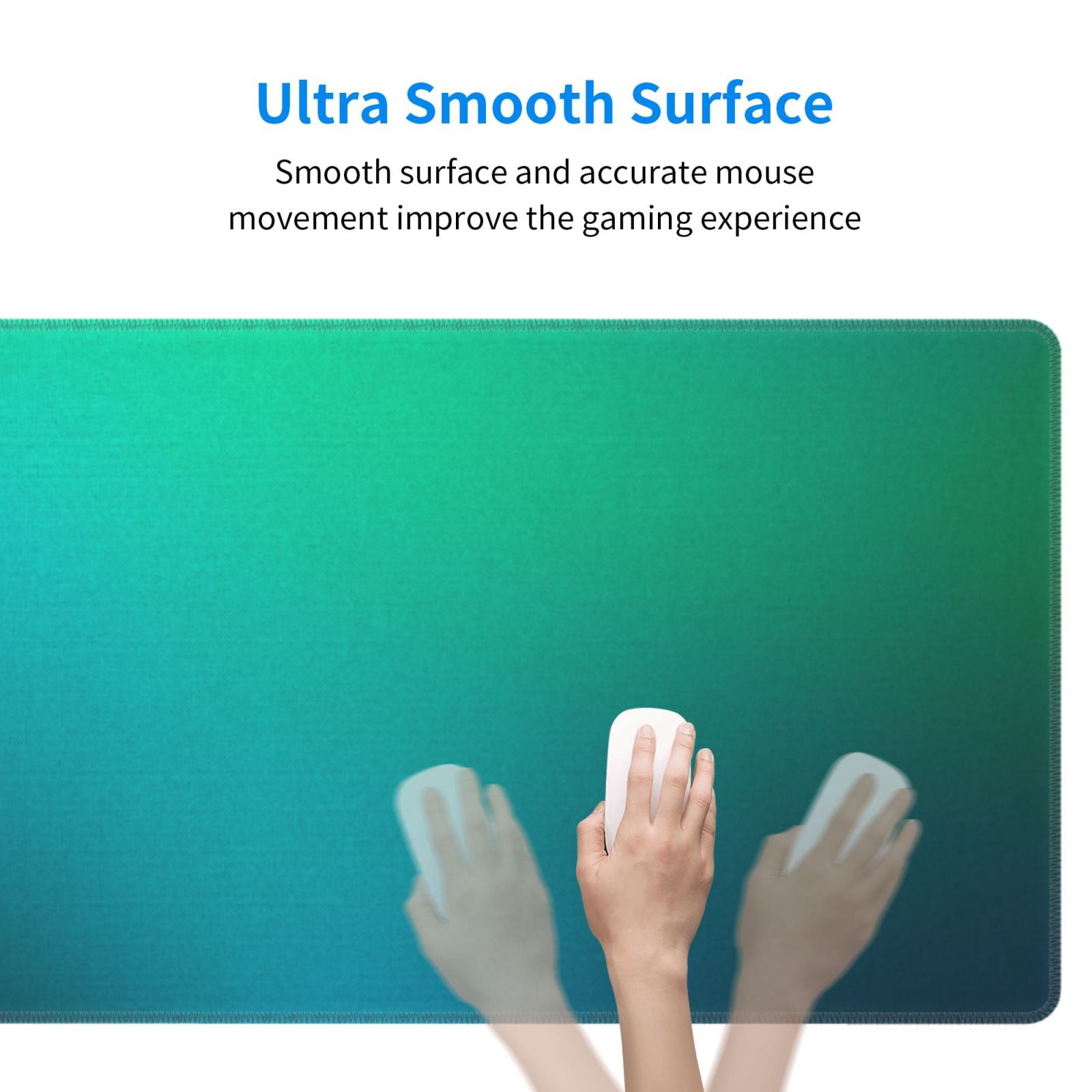 Xecao Green Turquoise Teal for Mouse Pad - Waterproof Extended Contour Mouse Mat, Large Gaming Mousepad Laptop Keyboard Mat with Non-Slip Rubber Base