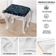 thumbnail image 4 of Xoenoiee Blue Dragonfly Flower Print Rectangle Bar Stool Covers Stretch Jacquard Vanity Stool Covers Bar Chairs Cover with Elastic Band for Kitchen Pub Dining Room, 2 Pack, 4 of 6
