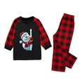 thumbnail image 3 of Odeerbi Christmas Pajamas for Family Holiday Plaid Long Sleeve Family Christmas Pajamas Matching Sets Kids Casual Print Loungewear Parent-child Set Two-Piece Sleepwear Xmas PJs Set Black, 3 of 6