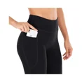 thumbnail image 2 of Pantalones de yoga para mujer con bolsillos, pantalones de entrenamiento de cintura alta para mujer, pantalones de trabajo con corte pirata, pantalones de vestir, variante negra, talla X, 2 of 5
