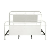Bowery Hill Modern Queen Metal Bed in Antique White
