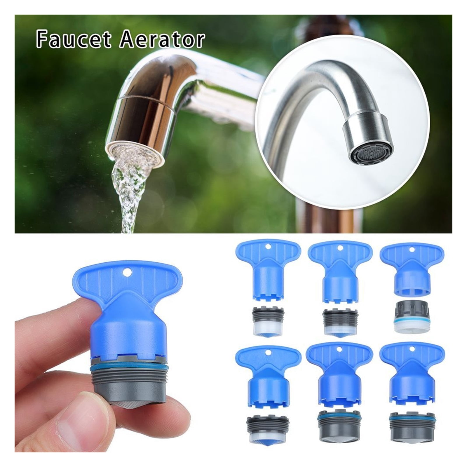 1Set 165-24mm Male Thread Water Saving Tap Aerator Faucet Bubble Kitchen Basin Faucet Accessories Bathroom Replacement Parts for Kitchen Bathroom ,Water Saving