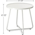 thumbnail image 6 of danpinera Outdoor Patio Side Table, Small Round Metal End Table with Flower Cut Outs Weather Resistant for Outside 17.72" Height - White, 6 of 9
