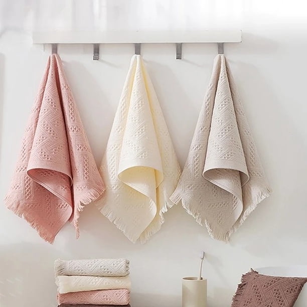 Toallas de manos beige 14x30 pulgadas, pack de 2 - Toallas de baño altamente absorbentes y suaves para baño, toallas multiusos de hotel, 75x35cm, marrón, rosa