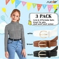 thumbnail image 3 of SUOSDEY Girls Leather Belts,Kids Skinny Belt for School Uniforms Gift 3Pack, 3 of 8