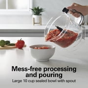 Hamilton Beach Stack & Snap 10-Cup Food Processor, 500 W, 2-Speed with Pulse, Extra-Large Chute and Bowl Scraper, Black