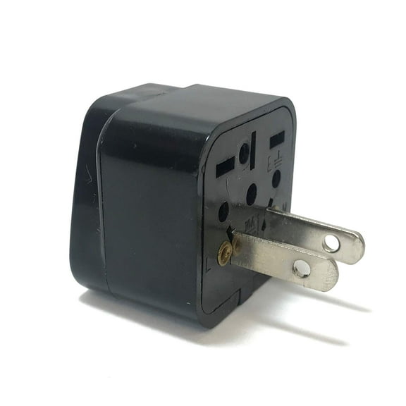 Seven Star Universal Travel Plug Adapters For USA (1 Pack, Universal to USA - 2 Flat Pins - Type A, Black)