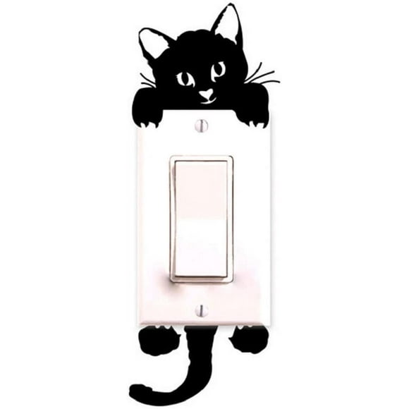 PCS Cat Wall Sticker, Light Switch Decorations Baby Room Decals Black