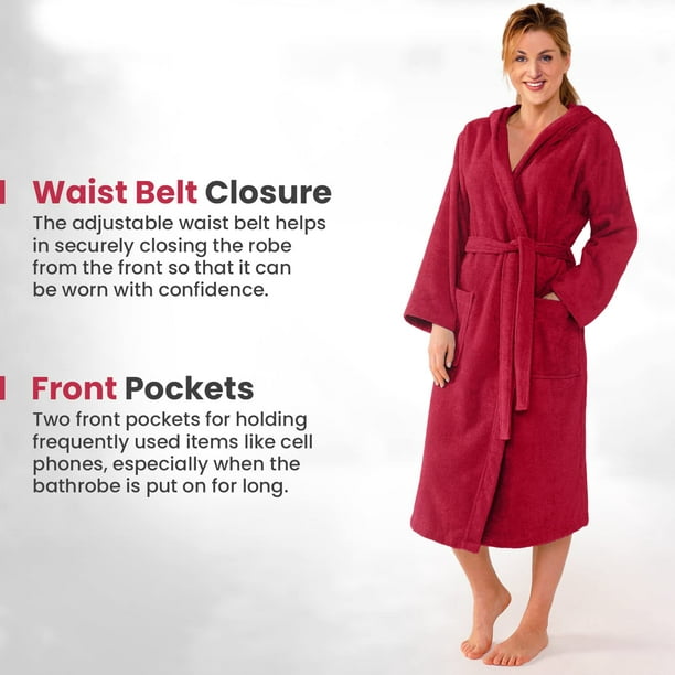 Canadian Linen Luxury Hooded Bathrobes for Women Shawl Collar Spa