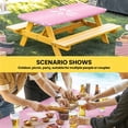 thumbnail image 6 of Valentine's Day Table Cloths for 3 Foot Rectangle Tables, Pink Bowknot Ribbon Modern Mother's Day Patio Waterproof Elastic Fitted Tablecloths, Washable Rectangular Table Cover for Camping, 6 of 8