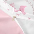 thumbnail image 4 of meiyoeat Chic Bow Tie Bedding For Bowknot Girls,Pink Initial Letter M Duvet Cover Full For Kids,Pink Reversible,3-Piece(No Comforter), 4 of 6