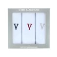 thumbnail image 2 of Umo Lorenzo Mouchoirs en Coton avec Initiale Alphabet (Lot de 3) (Hommes), 2 of 3