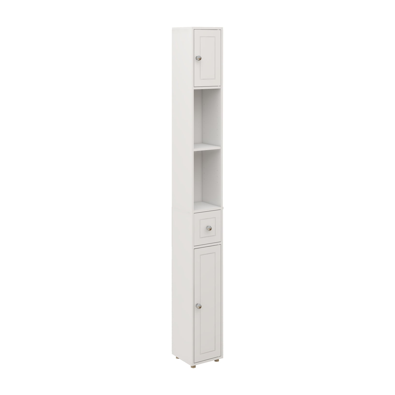 Ktaxon 71'' Slim Bathroom Storage Cabinet Freestanding with 1 Drawer, 2 Doors and 4 Adjustable Shelves, White