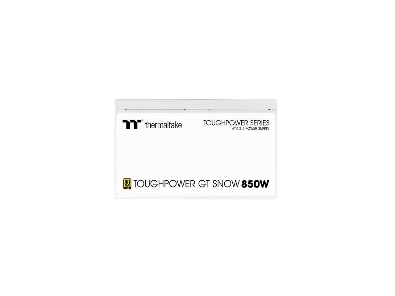 Thermaltake TOUGHPOWER GT Snow 850W - Snow - Internal - 120 V AC, 230 V AC Input - 3.3 V DC, 5 V DC, 12 V DC, -12 V DC, 5 V SB Output - 850 W - Active PFC - 1 +12V Rails - PCI Express Connector - 1...