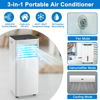 Giantex 8000/10000BTU Portable Air Conditioner, 3-in-1 Air Cooler  w/Fan/Dehumidifier/Sleep Mode, 2 Wind Speeds, 24H Timer Function, Window  Kit for