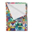 thumbnail image 2 of Colorful Soft Flannel Fleece Blanket, Horizontally Aligned Composition of Chevron Triangles Vibrant Colors Native Design, Cozy Plush for Indoor and Outdoor Use, 70" x 90", Multicolor, by Ambesonne, 2 of 5