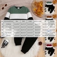 thumbnail image 4 of Ulanda Toddler Boy Clothes Fall Winter Outfit Sweatshirt Pants Boys Fashion Clothes Color Block Long Sleeve Sweatshirt Pants Outfit Set (Blue, 18-24 Months), 4 of 8