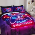 thumbnail image 6 of Koniroom 8-Piece Gamer Bedding Comforter Sets Full/Queen Size for Boys, Kids Room Decor Soft Reversible Gaming Comforter Set, All Season Bed Set, Black Purple, 6 of 10