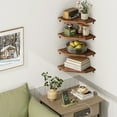 thumbnail image 4 of Fairy 4 Tier Rustic Brown Corner Floating Shelves for Wall, Farmhouse Corner Shelf Unit, 4 of 7