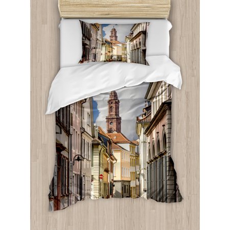 European Duvet Cover Set Heidelberg Old City Streets Picturesque