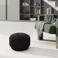 thumbnail image 4 of Pemberly Row 15" Mushroom Footstool Ottoman Ebony Black Boucle, 4 of 6