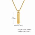 thumbnail image 2 of Mens Vertical Pendant Necklaces,Embossing Radiation Sunburst 14K Yellow Gold Long Bar Collars,Male Jewelry Gifts for Him BBF, 2 of 6