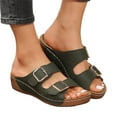 thumbnail image 3 of Kcodviy Women's Summer Open Toe Women Slippers Platform one Line Mesh Slippers for Women Buckle Beach Sandals, 3 of 9