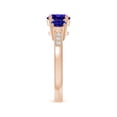 thumbnail image 3 of ANGARA Natural Three Stone Round 1.45 ct Tanzanite Ring with Diamond Accents in 14K Rose Gold for Women (Size-7mm) | December Birthstone, Anniversary, Jewelry Gift for Women | Natural Tanzanite Ring, 3 of 8