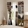 thumbnail image 3 of Homewish Safari Deer Curtains Pack of 2 (42x84 Each),Rustic Farmhouse Cabin Curtains Blackout,Brown Beige Black Bedroom Curtains For Adults,Ultra Soft Home Decor, 3 of 6