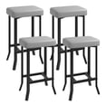thumbnail image 7 of Kicctian Bar Stools Set of 4 – 24" Counter Height Leather Barstools with Irregular Legs, Compact for Small Spaces, Kitchen Home Bar Dining Room, Caramel,Grey, 7 of 7