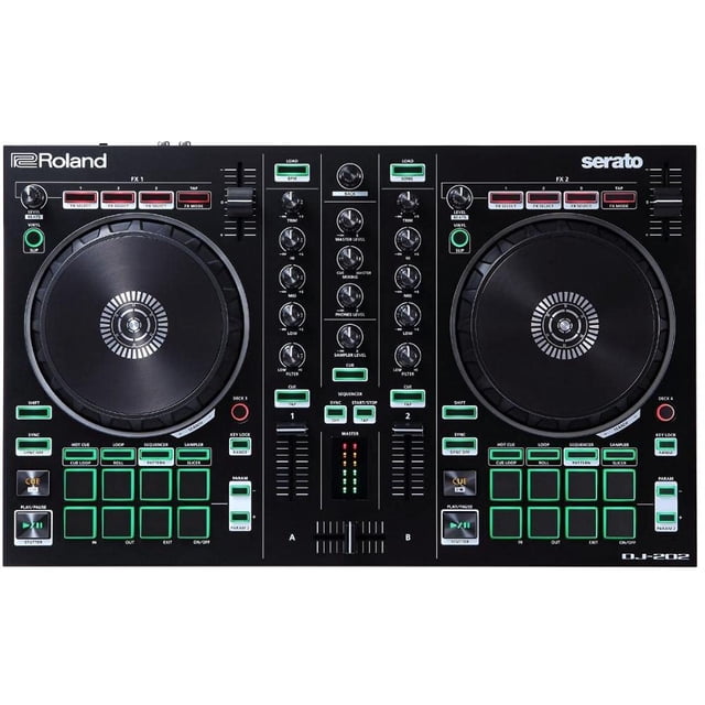 Roland DJ-202 Controlador Serato DJ de 2 canales con caja de ritmos