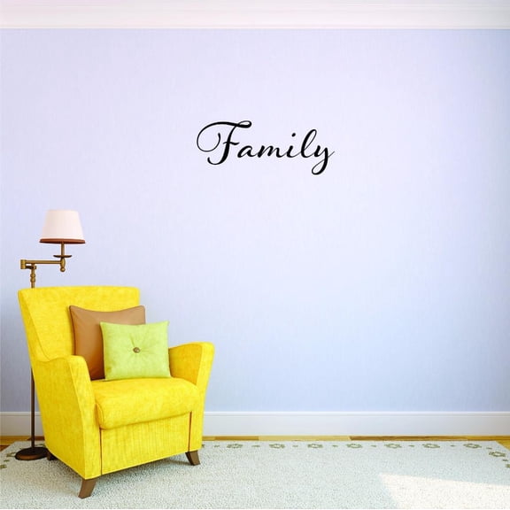 Custom Decals Family Wall Art Size: 8 X 30 Inches Color: Black