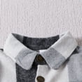 thumbnail image 5 of Jackets for Boys Plaid Print Lapel Pocket Buttoned Long Sleeve Shirt Outerwear for Everyday Wear Black 18 Months-24 Months, 5 of 5