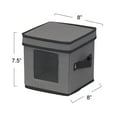 thumbnail image 2 of Household Essentials Saucer Storage Box, Holds 12 Saucers with Felt Protectors, Windowed Panel, 2 Riveted Handles, Foldable and Stackable Box, Gray, 2 of 8