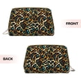 thumbnail image 3 of Naloa Teal Leopard Leather Makeup Bag for Purse Travel, Portable Small Cosmetic Organizer for Women and Girls, Make up Bag with Zipper, 3 of 8
