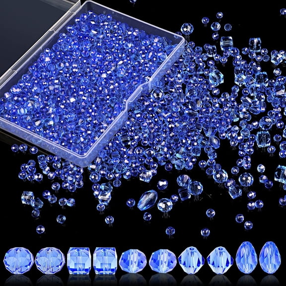 Crystal Beads, 600 Pcs Glass Beads, Assorted Crystal Beads for Jewelry Making, Rondelle Jewelry Beads with Container Box, Glass Beads Bulk for DIY Necklace Bracelet Earring(4/6/8mm