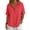 Watermelon Red, variant on Womens Short Sleeve Shirts Breasted Lapel Blouse Solid Casual Neck Tee Shirt Top Summer Tops 3XL