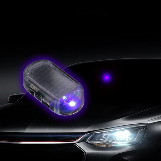 Cámara falsa LED, luces interiores, luz solar para coche, luz de advertencia, simulación de antirrobo, universal, azul