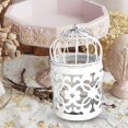 thumbnail image 5 of Candles Promotion Sale! Hollow Candlestick Tealight Holder Small Bird Cage Vintage Candle Decorative Metal Candle Holder for Hanging or Table Top Home Decor Wedding Party Accessory White Home Decor, 5 of 6