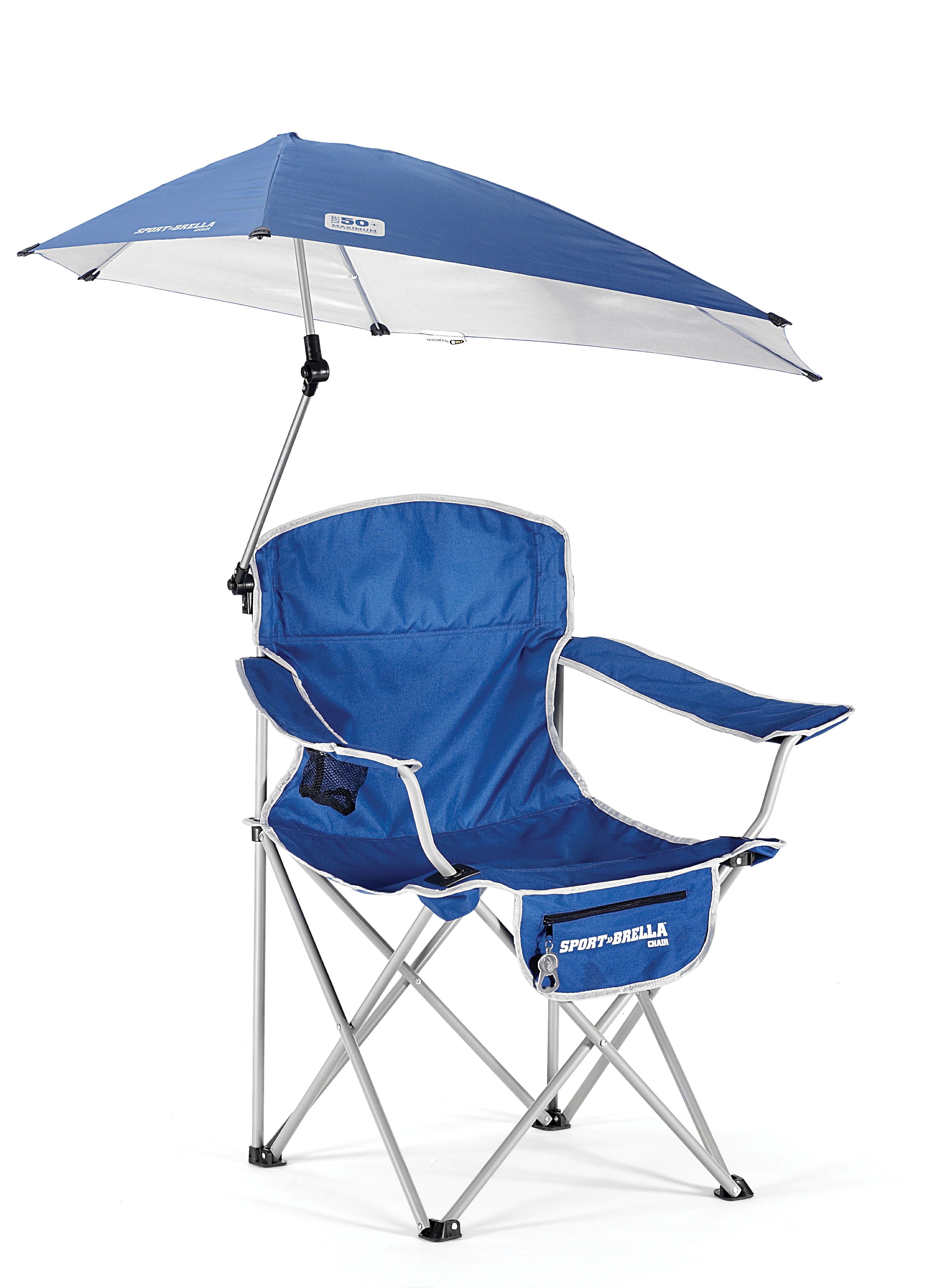 Sport Brella Folding Chair With Detachable Umbrella Blue