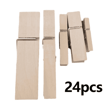 CCOCC 24Pcs Chip Clips Birch Binder Clips Multifunctional Eco-Friendly Wooden Clothespins