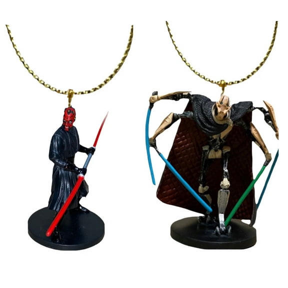 General Grievous & Darth Maul Star Wars Ornament Figure Figurine Charm Dangler New