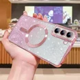 thumbnail image 3 of Magnetic Clear Glitter Phone Case for Samsung Galaxy S20-S25 with Full Coverage, 3 of 9
