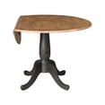 thumbnail image 2 of Solid Wood 42 in. Round Dual Drop Leaf Dining Table in Hickory/Washed Coal, 2 of 7