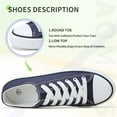 thumbnail image 3 of AOMAIS Womens Canvas Fashion Sneakers Classic Low Top Fabric Shoes Casual Walking Canvas Flats Cute Lace Up Tennis Shoes for Lady(Navy US8), 3 of 7