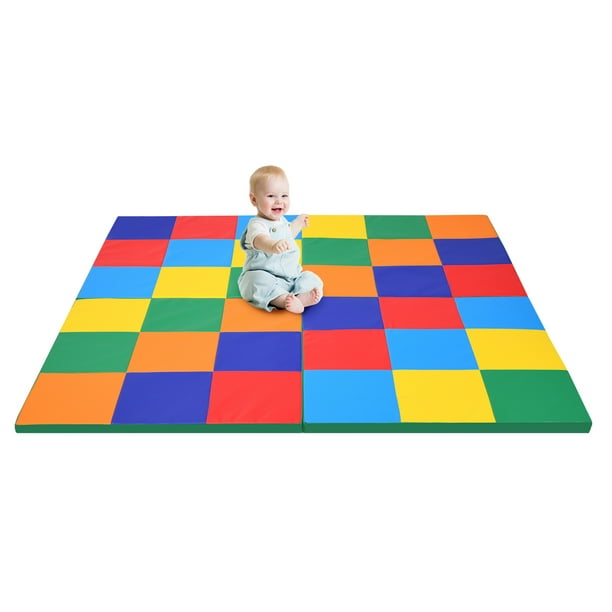 Gymax 58'' Toddler Foam Play Mat Baby Folding Activity Floor Mat Home School Daycare Walmart